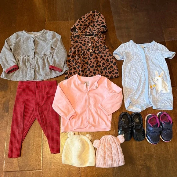 Carter's Kids Matching Set - Gray, Pink, Red, Leopard - Picture 1 of 16